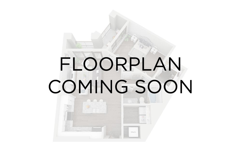 2 Bedroom 1 Bath - 2 bedroom floorplan layout with 1 bathroom and 988 square feet